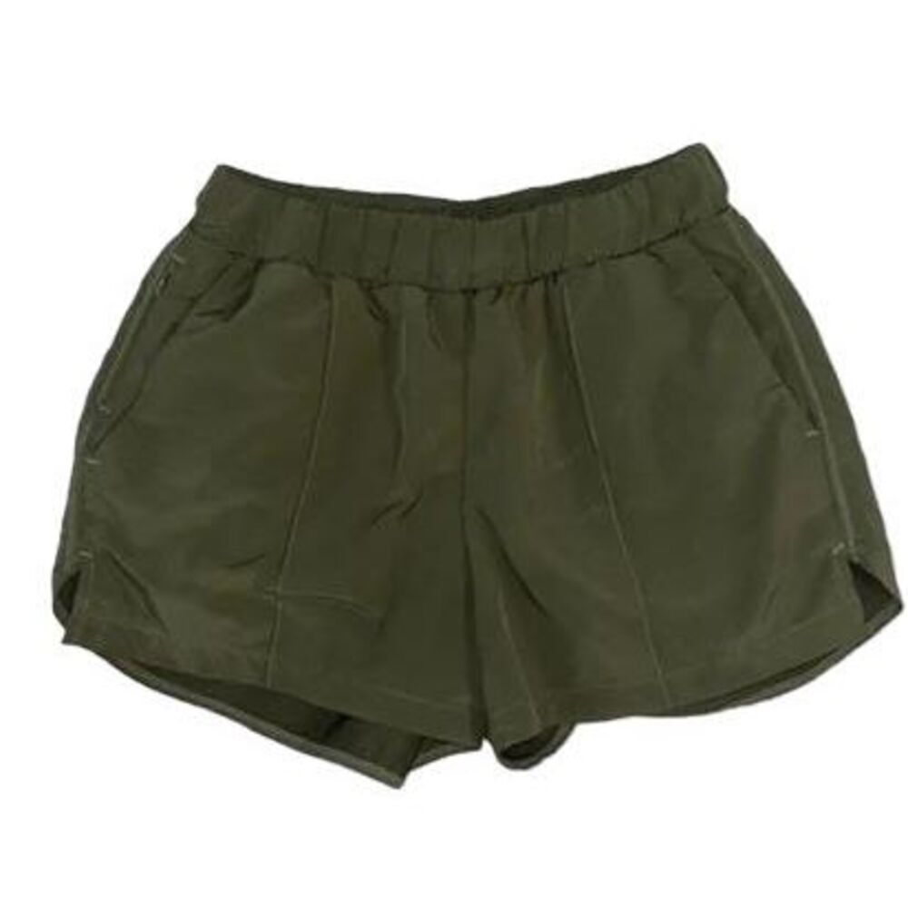 Womens Zella Olive Green Elastic Flowy High Waisted Casual Athletic Shorts Sz XS